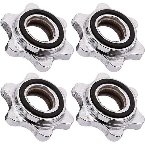 Colliers de serrage à vis pour barres d'haltères, colliers de serrage antidérapants pour haltères, écrou hexagonal pour barre d'haltères (entraxe intérieur de 2,5 cm). (1/5)