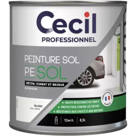 Peinture sol Glycéro Cécil Professionnel PE SOL Blanc Brillant 0,5 L