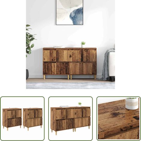Holzregal - Sideboards 2 pcs Altholz 60 x 35 x 70 cm Holzwerkstoff (1/5)