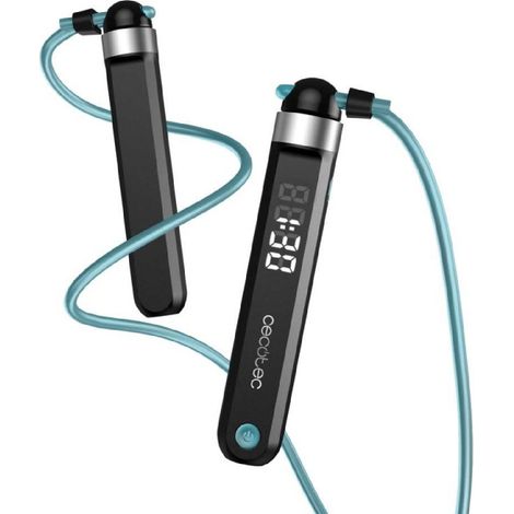 Cecotec Cordes á sauter Drumfit SmartComba 3000 Connected, réglable 2 en 1, rotation rapide à 360°, 2 cordes de 30 cm (1/4)
