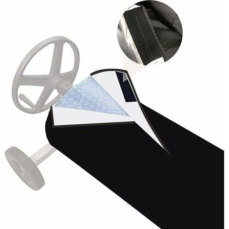 Couverture Enrouleur Bâche Piscine en Tissu Imperméable,Couverture de Protection Piscine Extérieur,Couverture pour Bâche Solaire,Bâche de Piscine—（Noir）