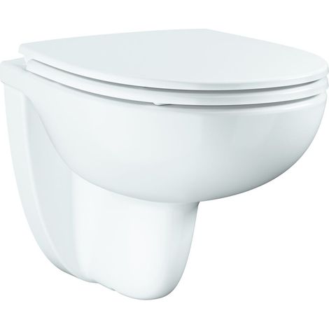 Grohe Bau Keramik Wand-Tiefspül-WC Set, mit Bau Keramik Wand-WC 112 948 SH00 und WC-Sitz 112 946 SH00, Alpinweiß, 112949SH00 (1/3)