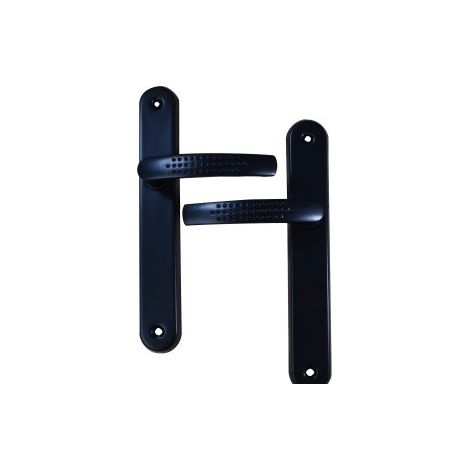 Quincadeco – Poignée de porte intérieure Elona noir – Aluminium époxy résistant – Entraxe 195mm – Pour portes 38 à 46mm