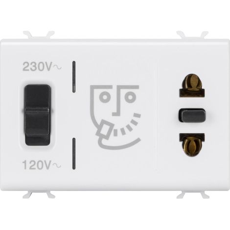PRISE RASOIR EURO-USA 3M BLANC SAT. GEWISS GW15331