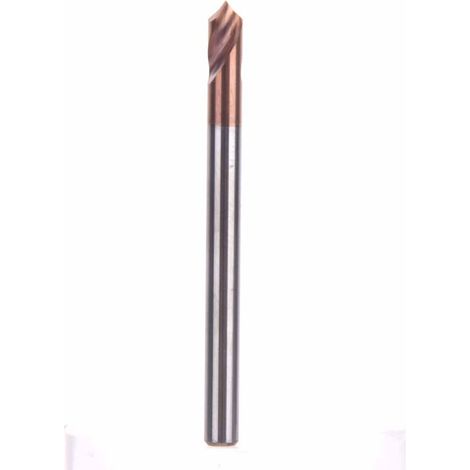Foret à pointer en acier au tungstène revêtu titane, dureté 55HRC, pour fraisage et tournage D2 x 50 x 2T x 90° (1/5)