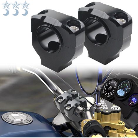 Motorcycle handlebar seat riser, clamping block for changing handlebar diameter, seat mount with clamping block for changing handlebar diameter