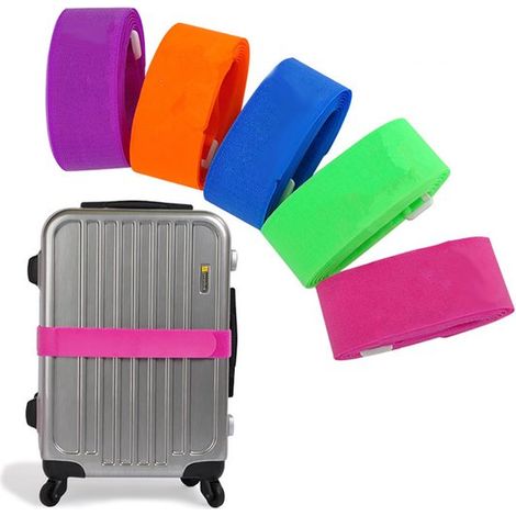 5er-Packung 200 cm lange, farbenfrohe, verstellbare Gepäckgurte mit sicheren Schnallen