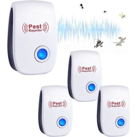 Ultrason Anti Moustique, 4 Pack Répulsifs à ultrasons, Intérieur Répulsif Électronique & Répulsif Moustique Ultrason Anti pour Insectes, Moustiques, Fourmis, Rats, Araignées (1/4)