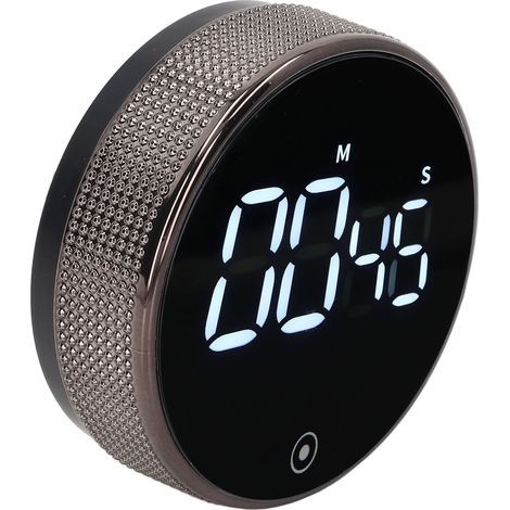 Geräuschloser, drehbarer Küchentimer mit Magnet-Saugfuß, Lerntimer für Kinder, schwarzer LED-Countdown-Timer (1/5)