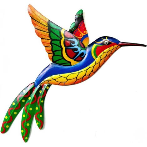 Décoration Murale Colibri - Métal 3D - Pour Intérieur Et Extérieur - Jardin Terrasse Clôture - 22 x 26 cm - 1 Pièce
