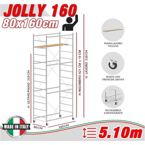 Trabattello JOLLY 160 Altezza lavoro 5,10 metri