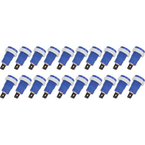 Lot de 20 connecteurs femelles banane 4 mm (0,16 po) en laiton, courant stable, pour navires, camping-cars et camions (bleu). (1/5)