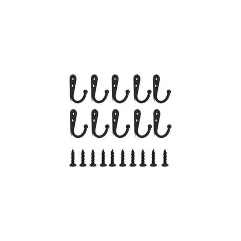 Juego de 20 ganchos de pared negros con tornillos incluidos para colgar llaves, toallas, albornoces y bolsos para ahorrar espacio de almacenamiento - Crezuo (1/4)