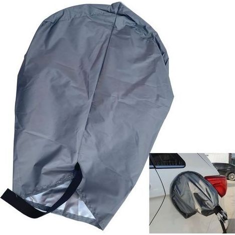 Gris Housse De Voiture pour Véhicule Électrique Ev Chargeur Port Cover Antipoussière Étanche Isolation Thermique, Solaire Ev Charge Covers, Attached by Magnetic Stripe Charge Gun Protection