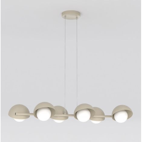 Lampada a sospensione BOOM lineare in acciaio moka e vetro (1/5)