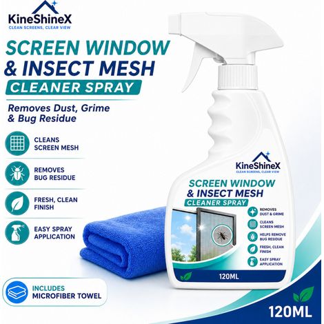 KineShineX Insektennetz-Fleckenentferner 120ML entfernt Staub, Ölflecken, Insektenreste und verfügt über eine blaue Superhaftformel. (1/5)
