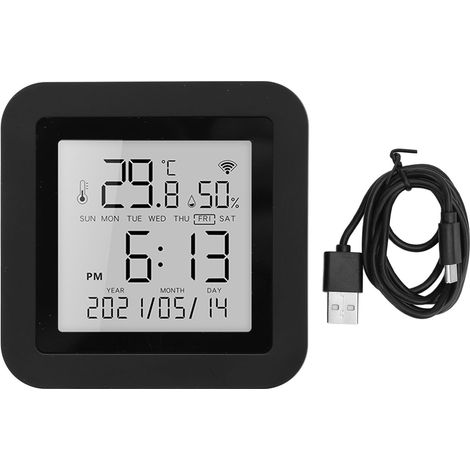 Humidimètres, Thermomètre LCD rétro-éclairé avec Stockage de Données, Compteur Intelligent de Température et d'humidité pour L'industrie. (1/5)