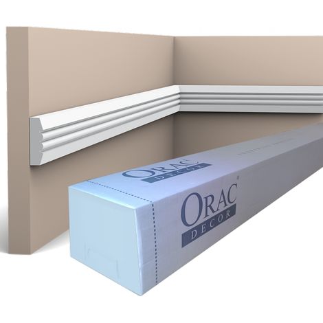 Cimaise simple et plate au design linéaire - Orac Decor - L200xp0.9xH3.1cm - Carton complet 100 mètres - P5021 - 200x3,1x0,9 cm - ORAC DECOR (1/4)