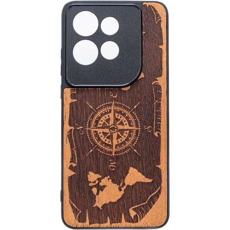 Étui en bois Bewood pour Motorola Edge 50 Neo WIND ROSE MERBAU (1/2)
