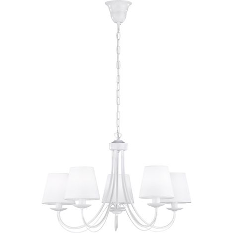 Lampadario da Interno E14 in Metallo Bianco Opaco (1/2)
