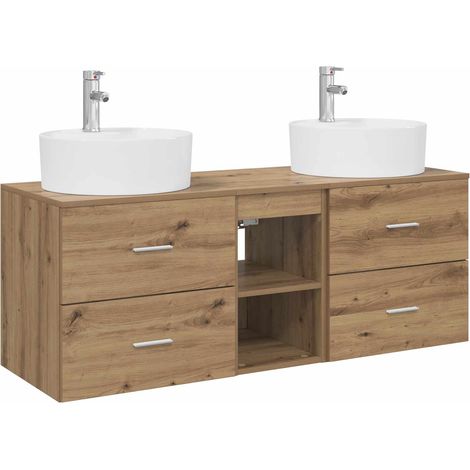 Bathroom Cabinet Set 3 pcs Artisan Oak 49.5 x 44.5 x 65 cm vidaXL (1/5)