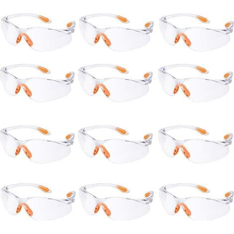 Lunettes De Protection - Verres Acryliques Transparentes Anti-buée - Norme EPI - Protection Contre Éclaboussures Et Impacts - Lot De 12 Paires (1/5)