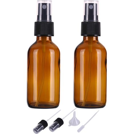 2Pcs 60ml Flacon Vaporisateur Vide Verre, Bouteille Spray Verre Avec Brouillard de Pulverisateur Fine,PulvéRisation à Brume Fine Rechargeables De Voyage (1/5)