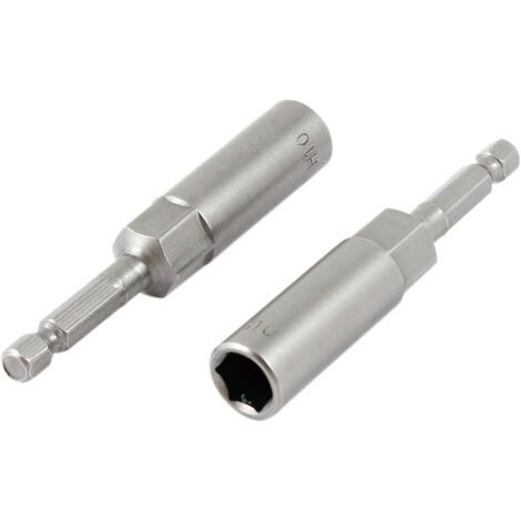 QORVA-Lot de 2 Magnétique powere Embouts hexagonales 10 mm Longueur 80 mm