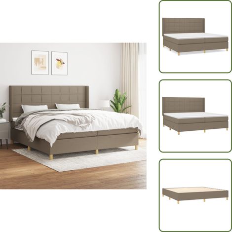 Boxspringbett mit Matratze Taupe 200x200 cm Stoff - Boxspringbett - Doppelbett - Bettenrahmen - Lattenrost - Tapete (1/5)