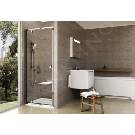 Ravak Pivot - Porte de douche pivotante, 90 cm, aluminium poli/verre clair 03G70C00Z1 (1/5)