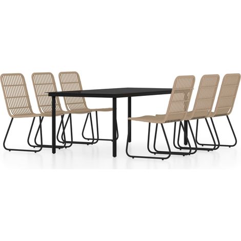 Maison Exclusive - Set da Pranzo per Giardino 7 pz con Cuscini Rovere
