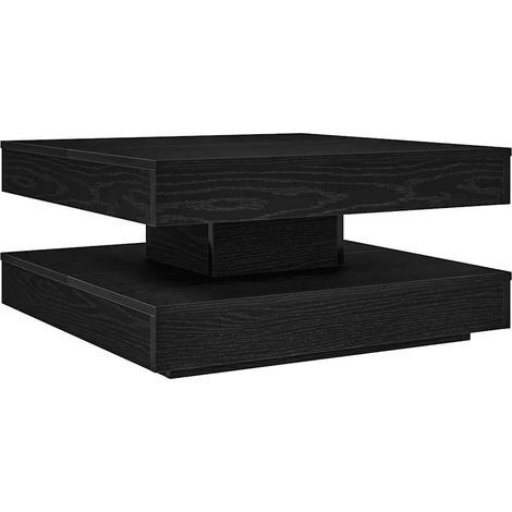 Maison Exclusive - Table basse rotative à 360 degrés noir 70x70x34,5 cm
