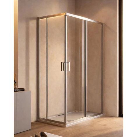 Exagonshop Box doccia 70x120 Nuvola 2 ante scorrevoli reversibile