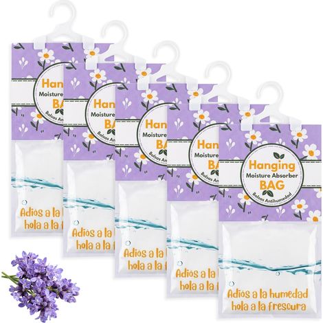 Deshumidificateur Absorbeur d'Humidité 5 pack x 100g Sachet Anti Humidité pour Cuisine Salle de Bain Armoire Voiture (1/5)