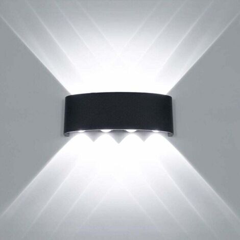 BUNTHAUS Moderne LED-Deckenleuchte, wasserdichte Wandleuchte aus Aluminium, runde Leuchte für den Innen- und Außenbereich, Flur, Korridor, 8 W, Schwarz