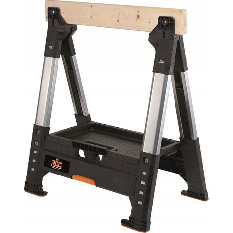 Keter – Tréteau pliable à hauteur réglable 1360 kg – Dimensions 71 x 82 cm – Léger 7.2 kg – Pour surfaces inégales (1/6)