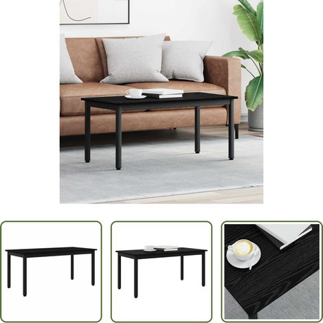Holzwerkstoff - Couchtisch Schwarz Eichen-Optik 100 x 50 x 45 cm Holzwerkstoff (1/5)