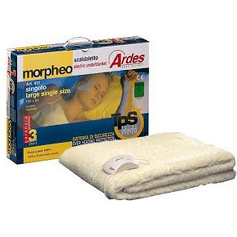 Ardes AR411 Morpheo Scaldaletto Singolo Pura Lana 60W 80x150 cm Certificato IMQ colore Beige (1/3)