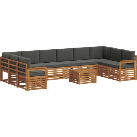 Outdoor Sofa Set with Cushion 11 pcs Natural and Anthracite vidaXL (1/5)
