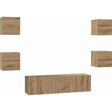 Maison Exclusive - Ensemble meuble TV 6 pcs Chêne artisanal Bois d'ingénierie