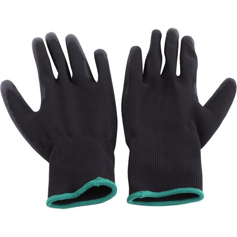 12 Pairs Work Safety Knitted Gloves PU Coated For Worker (M) (1/5)