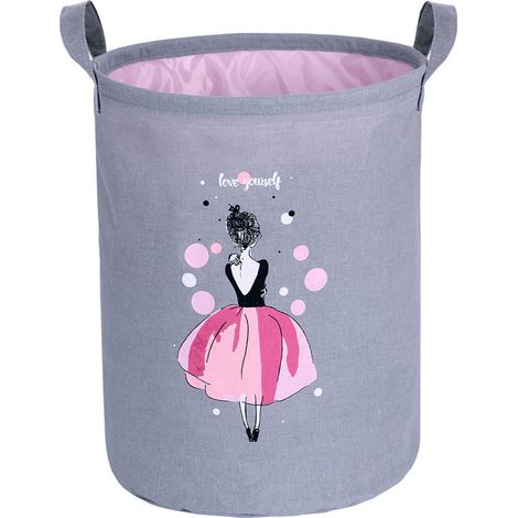 [JAMAIS UTILISÉ]Panier à Linge Pliable Imperméable pour Bébé Panier de Rangement Corbeille à Linge Sale Sac à Linge Seau de Stockage Rond en Tissu pour Buanderie Enfant Jouets（Fille de ballet） (1/5)