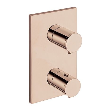 Façade douche thermostatique Or rose 2 sorties TRIVERDE - Cristina Ondyna XT85246P (1/2)