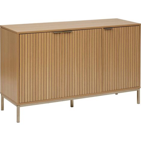 5Five Simply Smart – Buffet tasso 3 portes 120cm x 40cm x 76cm – MDF effet bois naturel – Charnières soft-close – Montage facile (1/5)