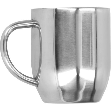 Tasse à café double paroi en acier inoxydable 304 avec anse épaisse et marquage, 350 ml, pour le bureau (1/5)