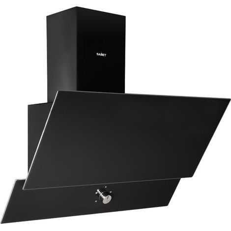 Cappa da parete 60 cm con vetro e corpo colore nero - TURBINE 60 Samet (1/2)