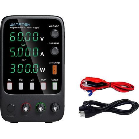 Alimentation électrique DC, tension réglable, contrôle par encodeur, APS605H (1/2)