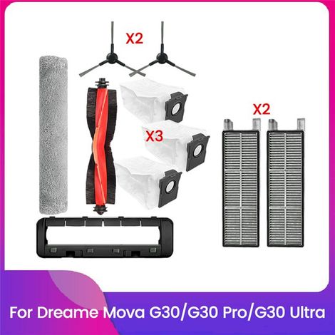 10 ricambi per aspirapolvere Mova G30/G30 Pro/G30 Ultra: spazzola, filtro HEPA, sacchetto raccoglipolvere, panno per la pulizia. (1/2)