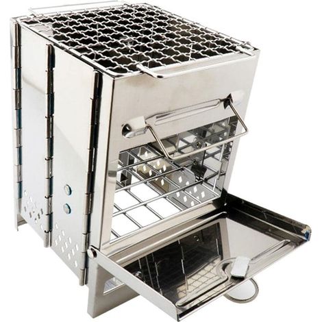 Barbecue et four, Barbecue en acier inoxydable pique-nique Barbecue Grill Four à bois Stove Out Camping, S (1/4)