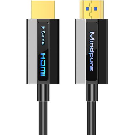Câble HDMI Optique Noir 4K 60Hz - Transmission Haute Définition pour PC, TV et Projecteurs (1/5)